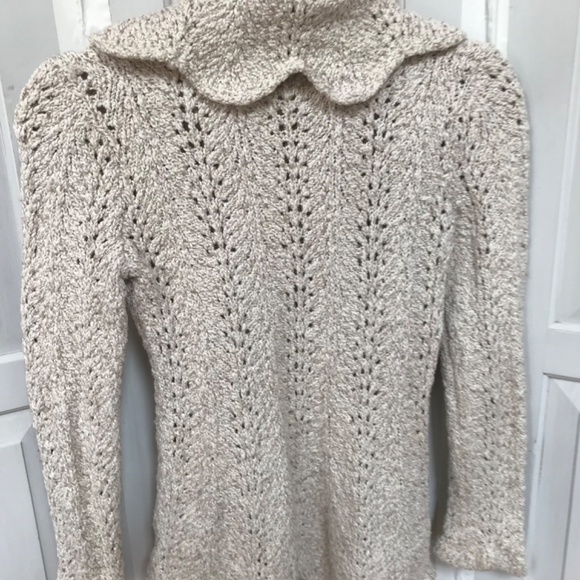 Anthropologie  Yellow Bird Light Tan Knit Sweater - Picture 11 of 14